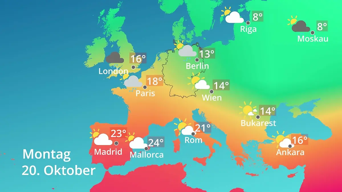 Europa: Wie wird das Wetter? Prognose: Temperaturen von Spanien bis zur Türkei