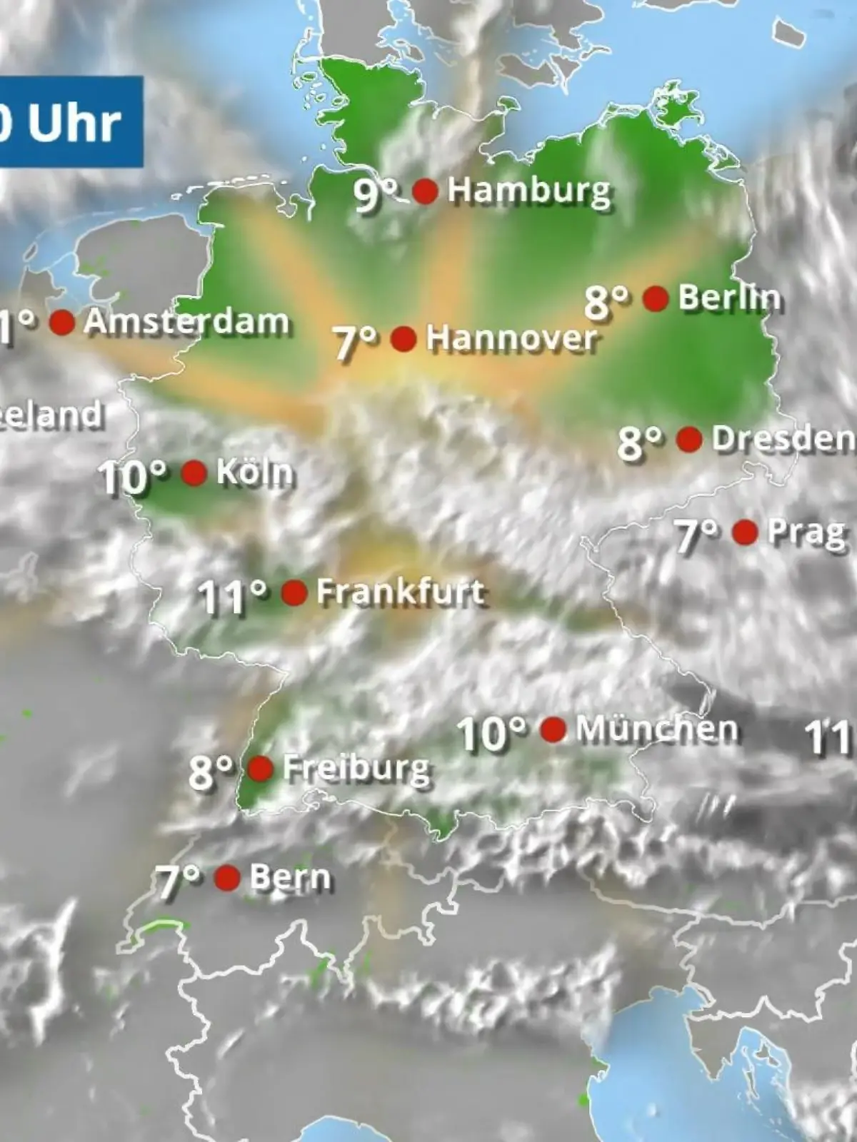 Bild zu: "Mehr Wolken für die Südhälfte"