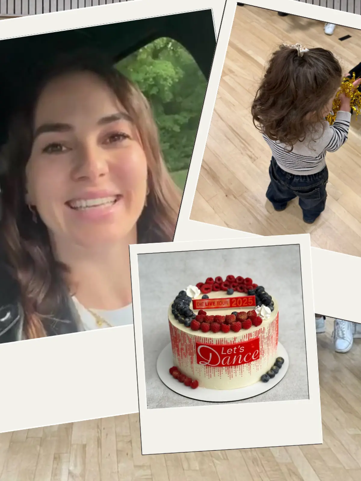 Renata Lusin überrascht die „Let’s Dance”-Profis beim Tour-Training gemeinsam mit ihrer Tochter und einer Torte.