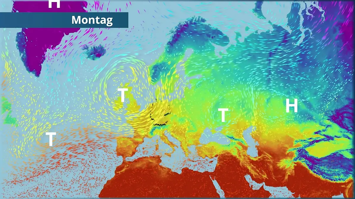 Europa im Tiefdruck-Wahnsinn Der Strömungsfilm für Europa für 5 Tage