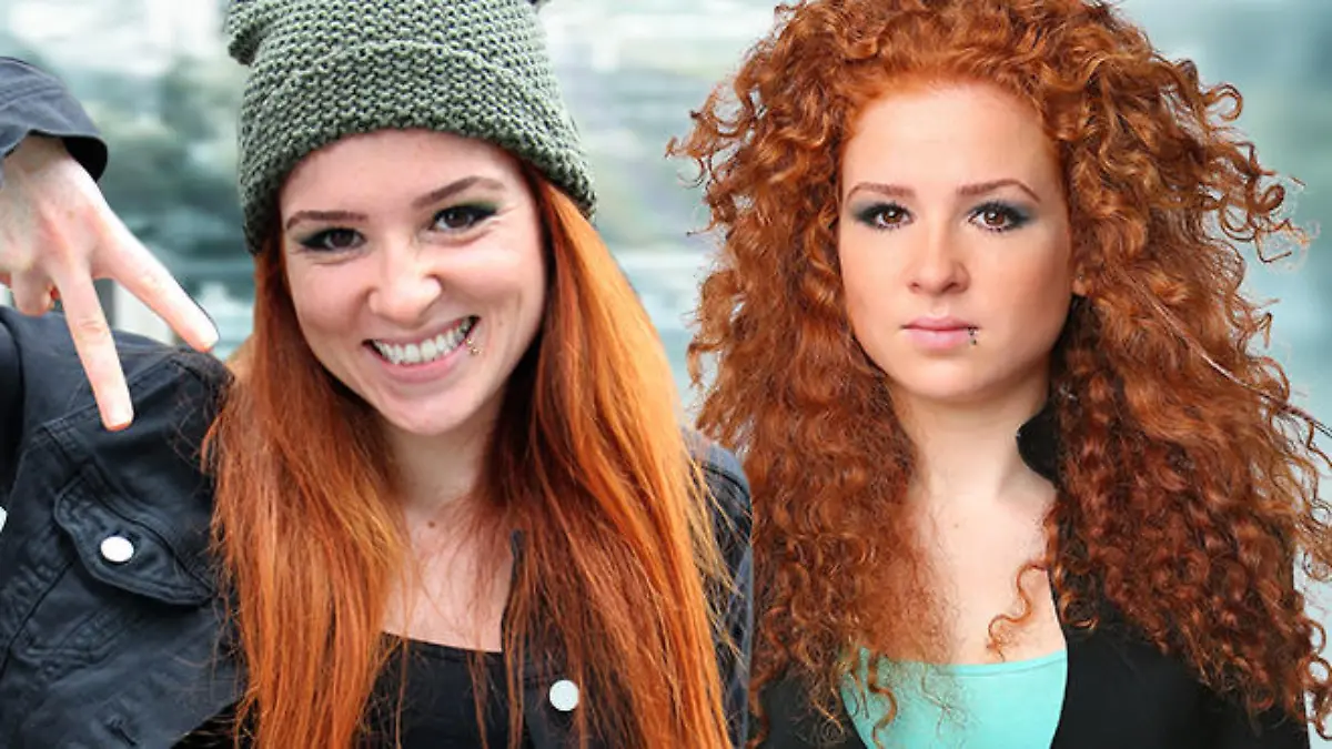 Sarah Hannemann einmal mit, einmal ohne Locken