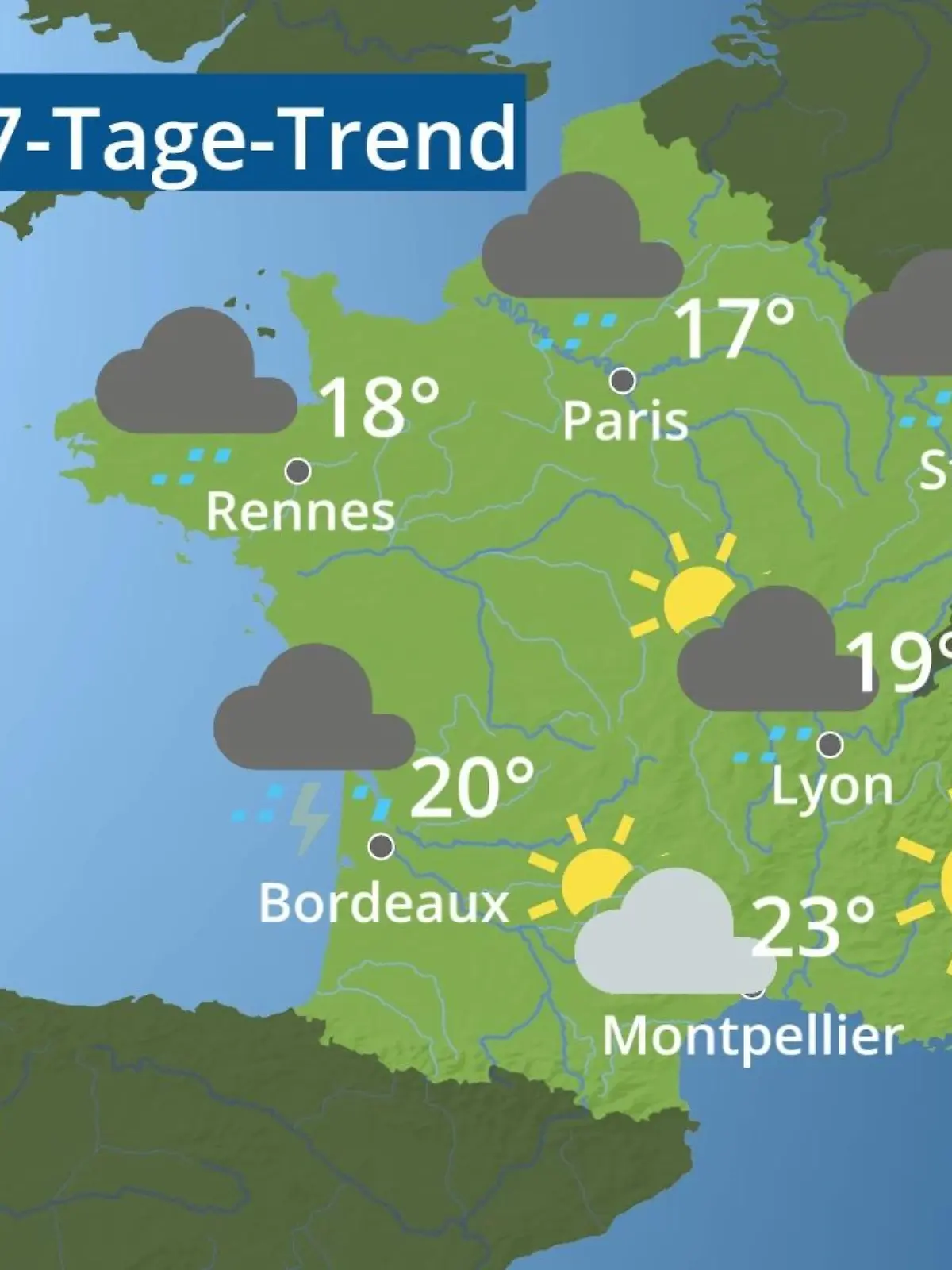 Bild zu: "Frankreich: Wie wird das Wetter?"