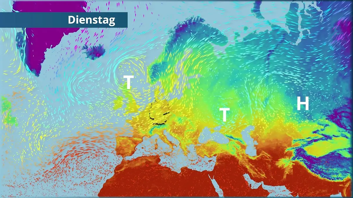 Sturmtief rauscht über uns hinweg Der Strömungsfilm für Europa für 5 Tage
