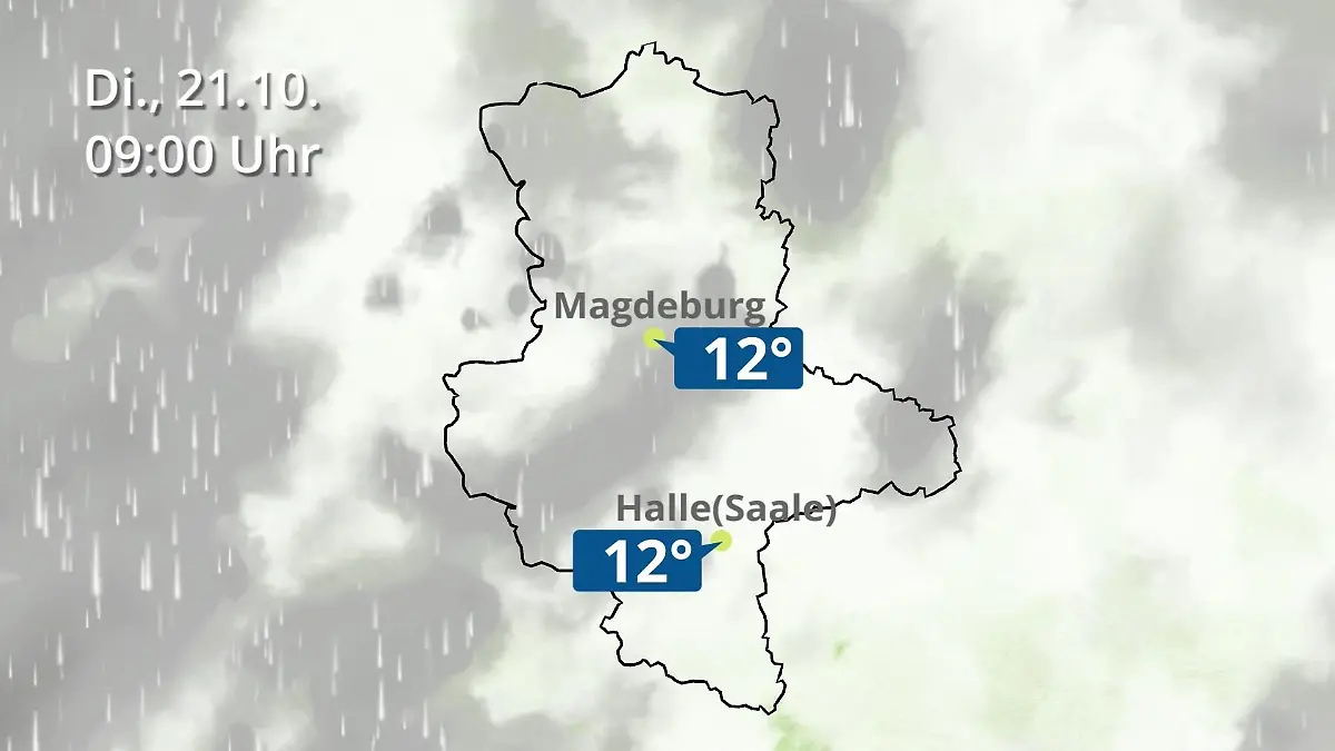 Sachsen-Anhalt: Wie wird das Wetter? Regen und Wolkenfilm für Halle und Magdeburg