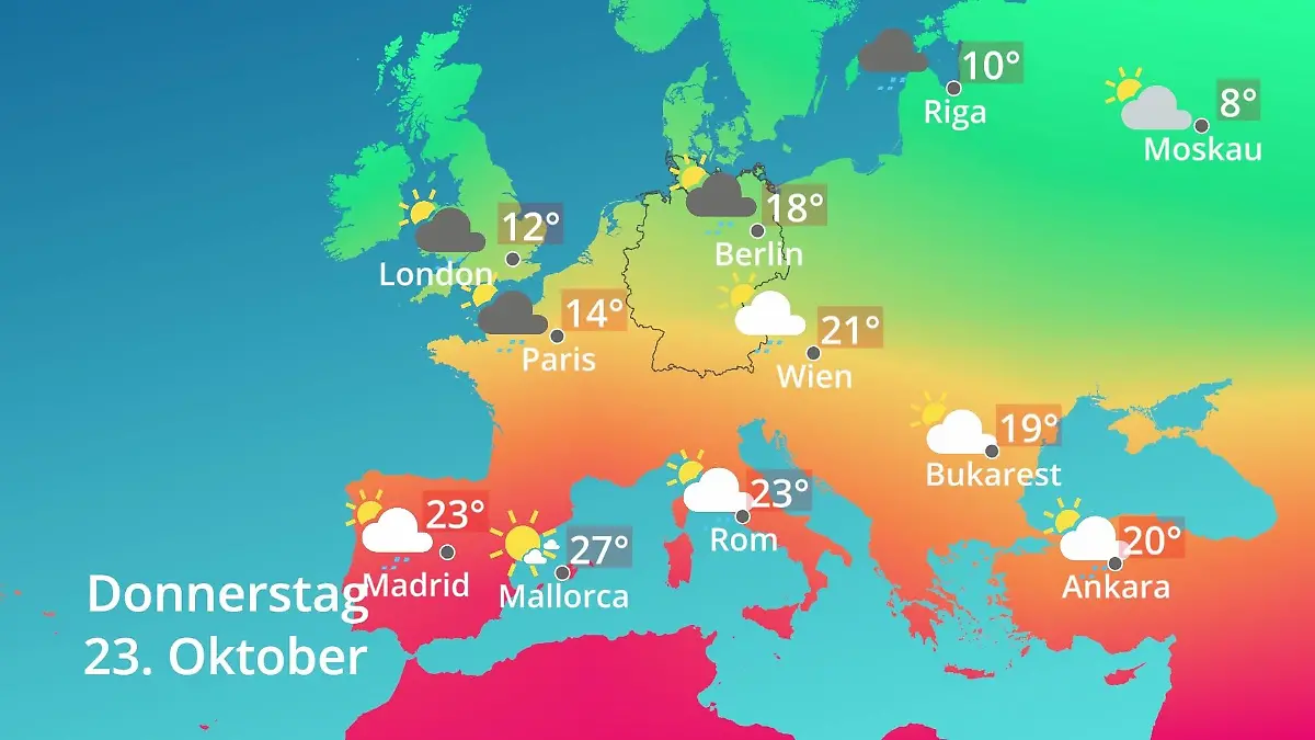 Europa: Wie wird das Wetter? Prognose: Temperaturen von Spanien bis zur Türkei
