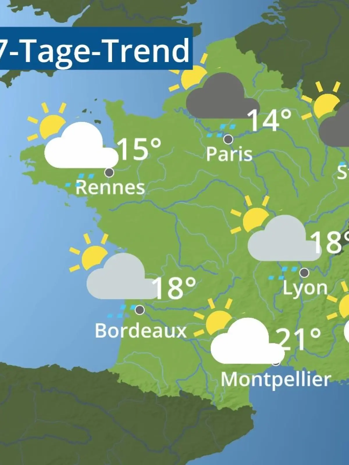 Bild zu: "Frankreich: Wie wird das Wetter?"