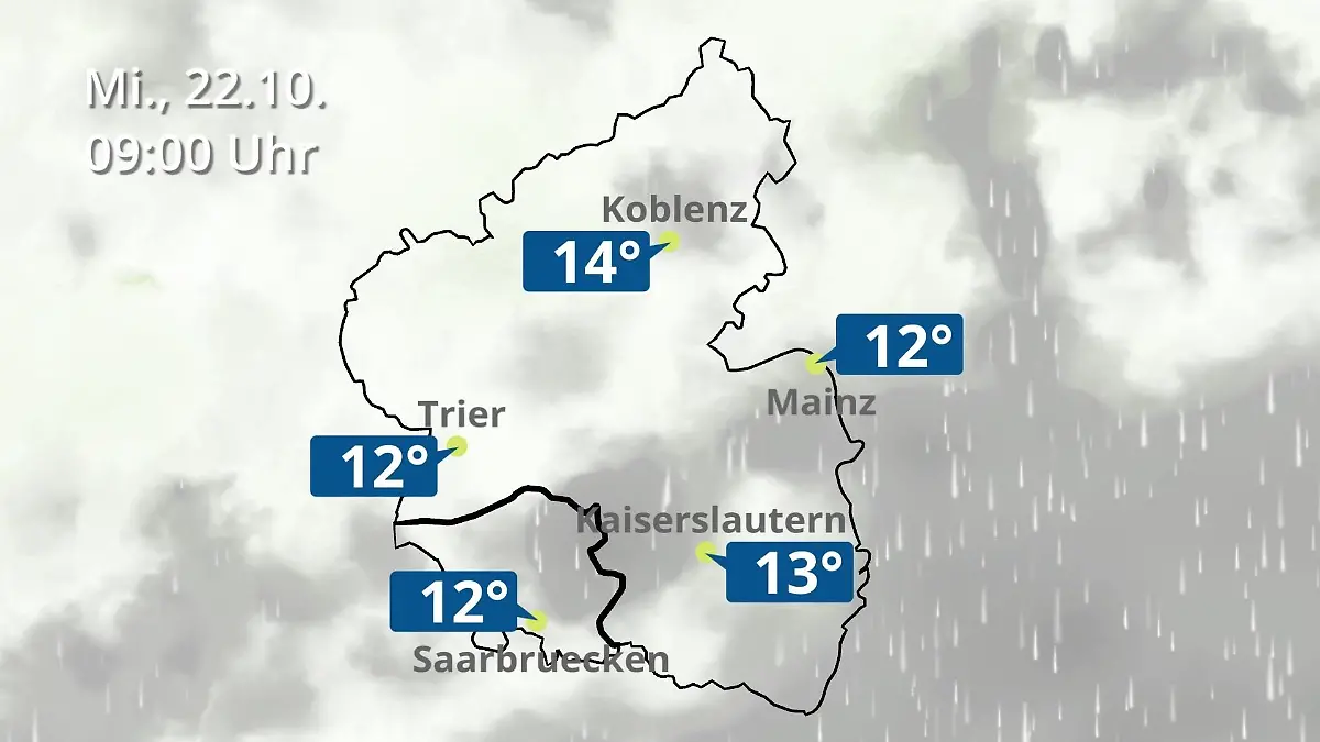 Rheinland-Pfalz, Saarland: Wie wird das Wetter? Regen- und Wolkenfilm für Mainz, Koblenz und Trier
