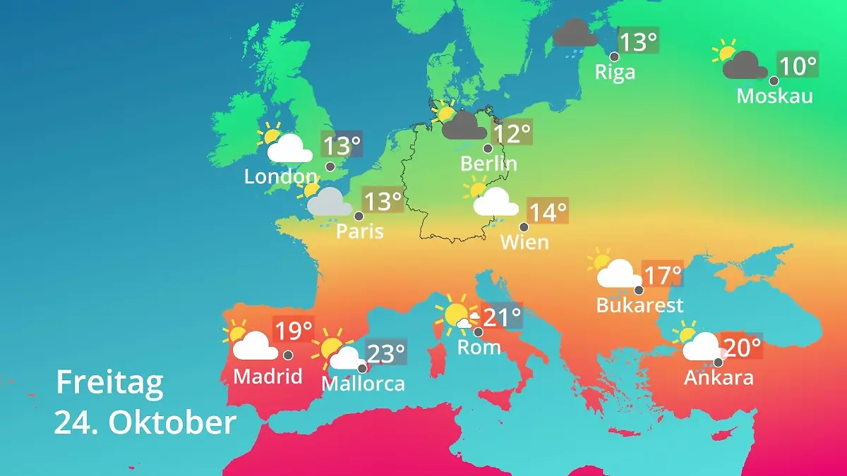 Europa: Wie wird das Wetter? Prognose: Temperaturen von Spanien bis zur Türkei