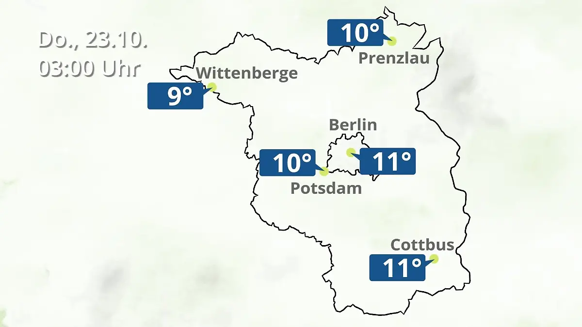 Berlin und Brandenburg: Wie wird das Wetter? Regen- und Wolkenfilm für Potsdam, Cottbus und Wittenberge