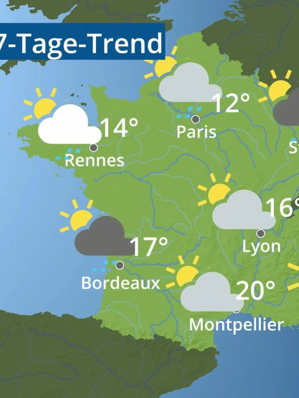 Bild zu: "Frankreich: Wie wird das Wetter?"