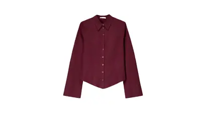 Figurbetonte Hemdbluse mit Ärmeln im Schlaghosen-Stil