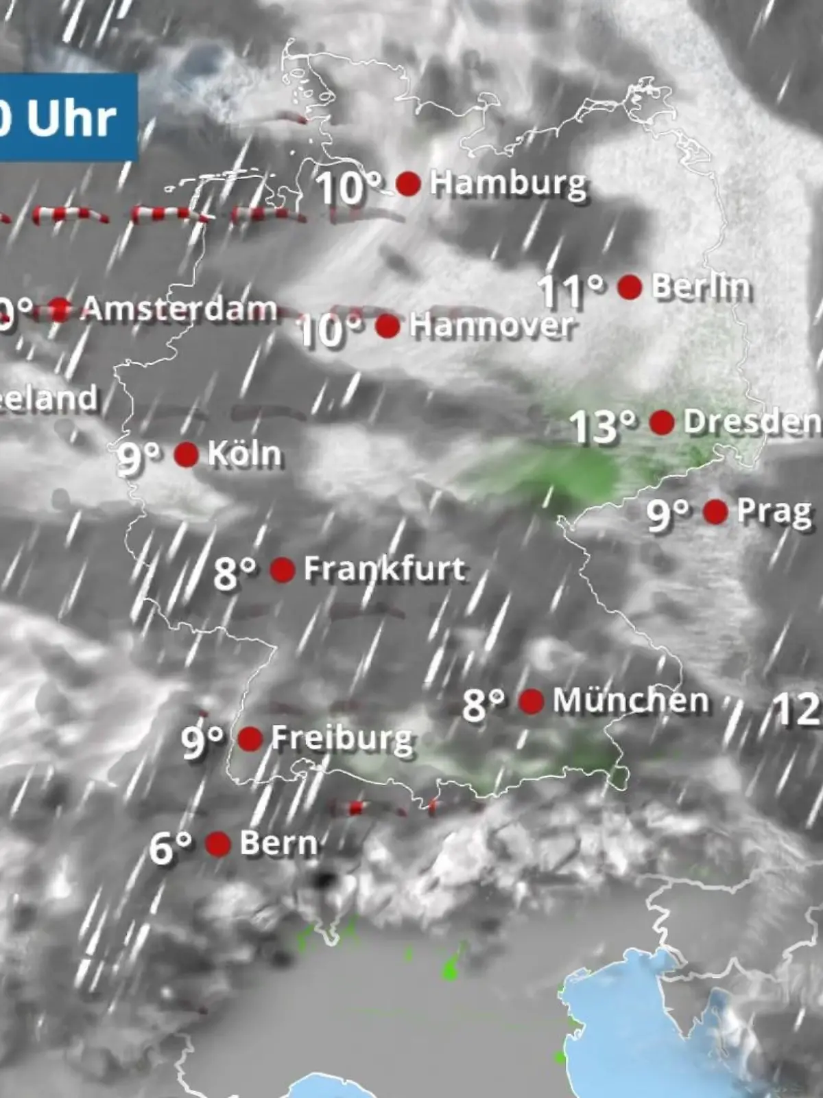 Bild zu: "Die Nacht noch mit viel Regen"