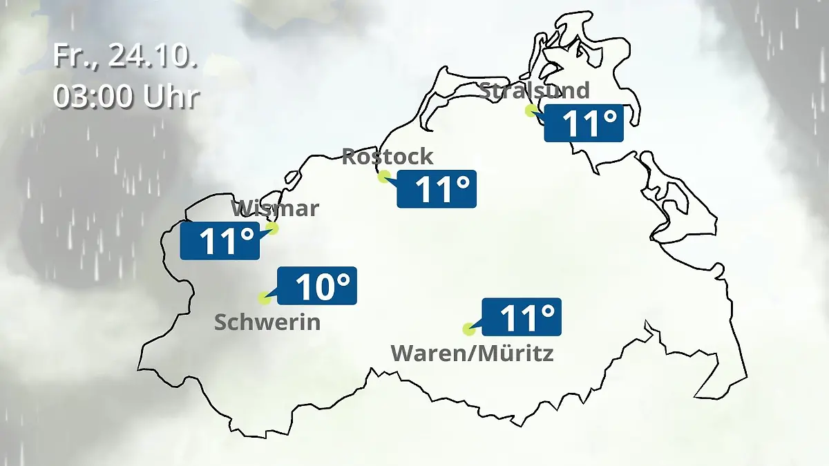 Mecklenburg-Vorpommern: Wie wird das Wetter? Regen- und Wolkenfilm für Rostock, Rügen und die Ostseeküste