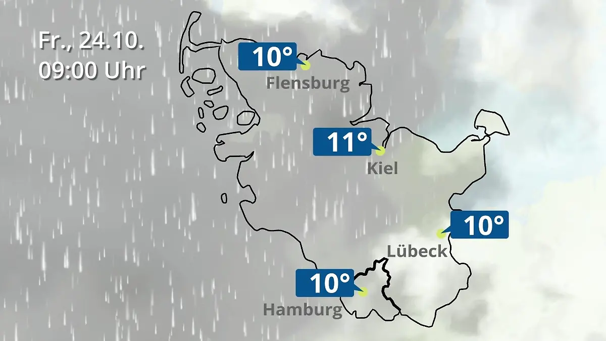 Hamburg, Schleswig-Holstein: Wie wird das Wetter? Regen- und Wolkenfilm für die Nordsee- und Ostseeküste