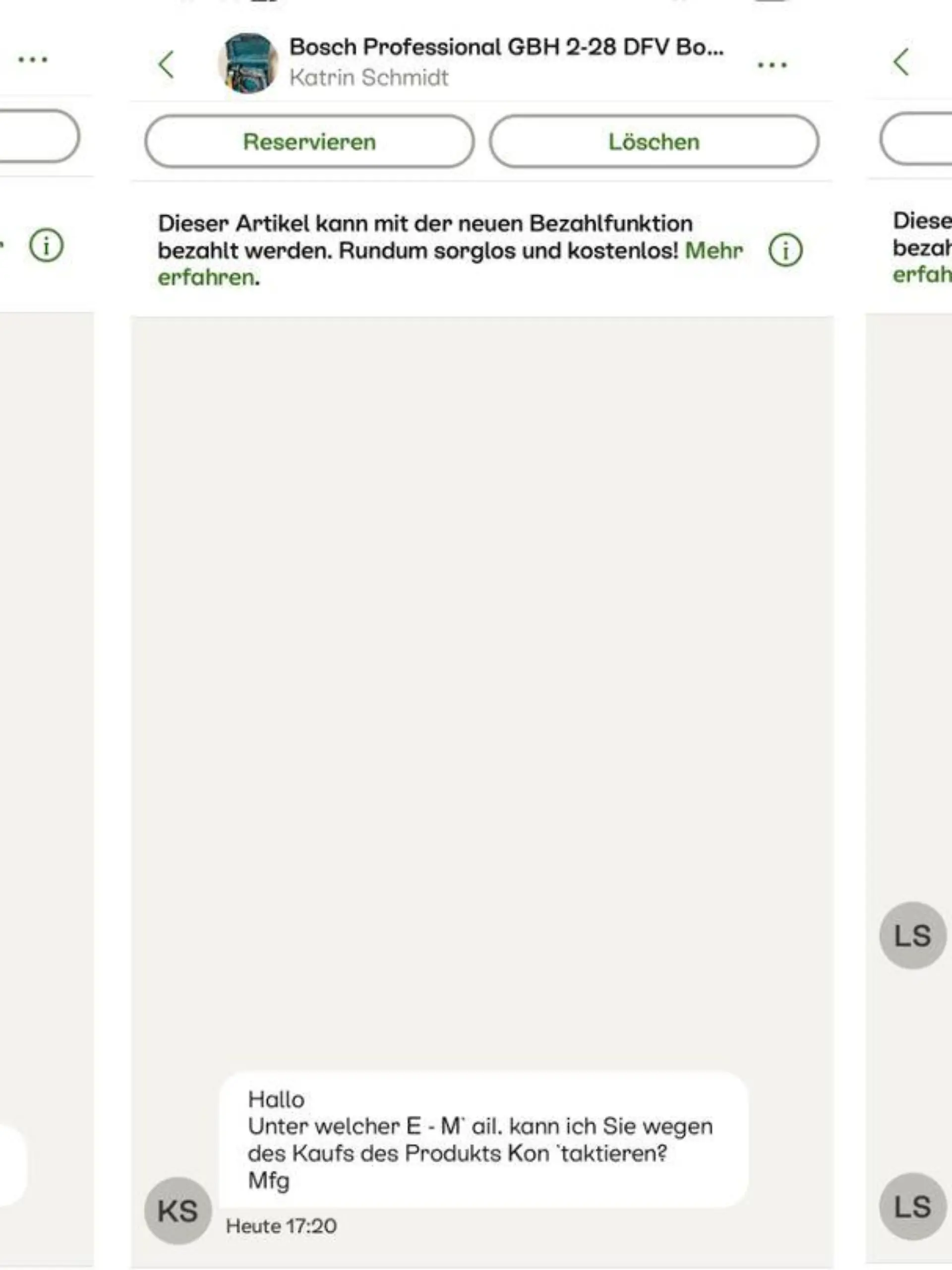 Innerhalb kürzester Zeit erhielt ein Verkäufer bei Kleinanzeigen gleich drei der Betrugsnachrichten