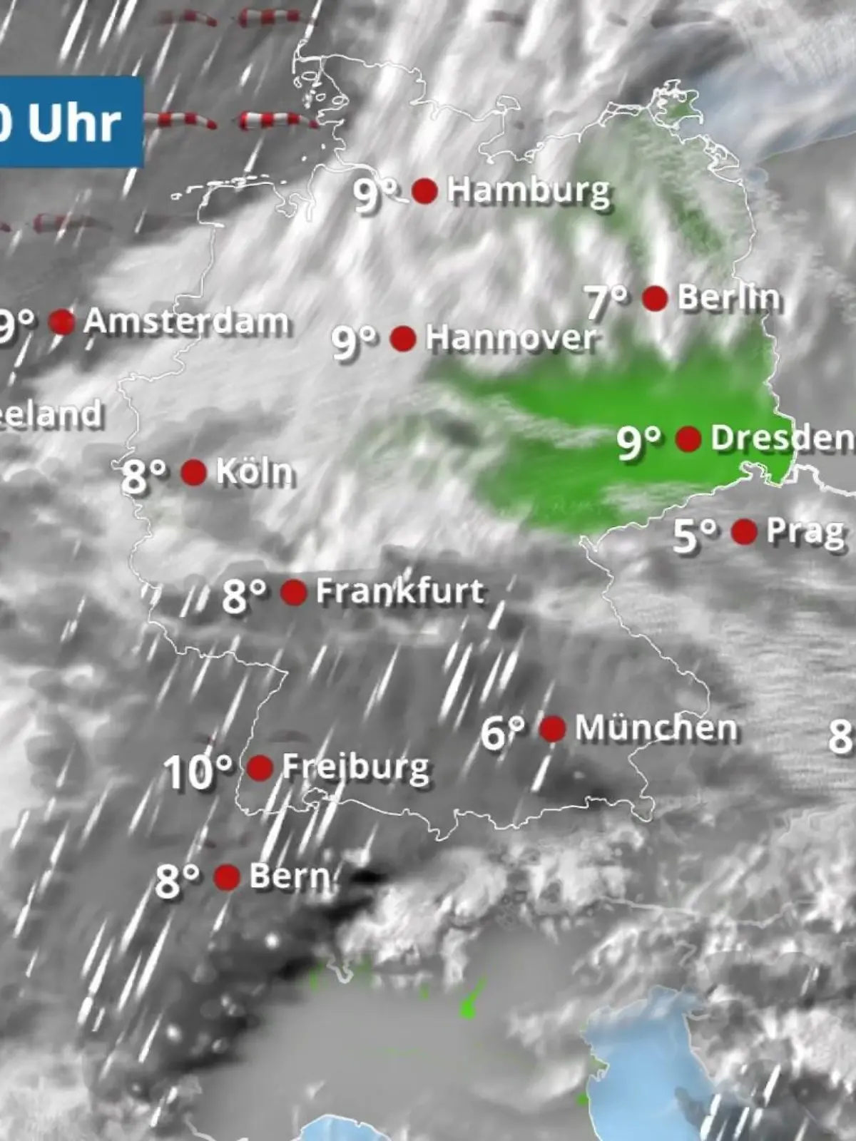 Bild zu: "Stürmisch an der Küste, Regen im Südwesten"