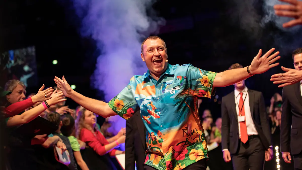 Ostsee Darts Gala, Dartsport, 25.01.20 Kiel Wayne Mardle Hawaii 501 *** Baltic Sea Darts Gala, Dartsport, 25 01 20 Kiel Wayne Mardle Hawaii 501 Copyright: xBEAUTIFULxSPORTS/MarioxM.xKobergx