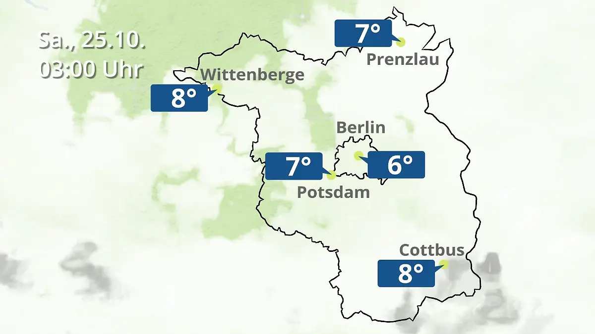 Berlin und Brandenburg: Wie wird das Wetter? Regen- und Wolkenfilm für Potsdam, Cottbus und Wittenberge