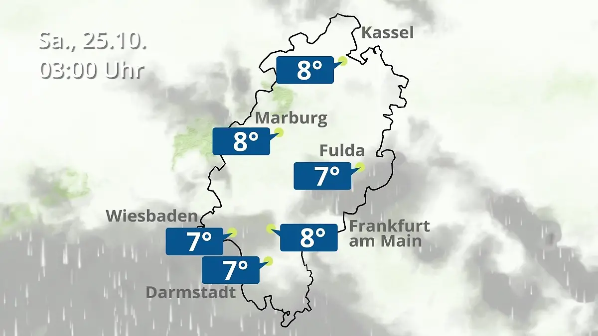 Hessen: Wie wird das Wetter? Regen- und Wolkenfilm für Frankfurt am Main und Wiesbaden