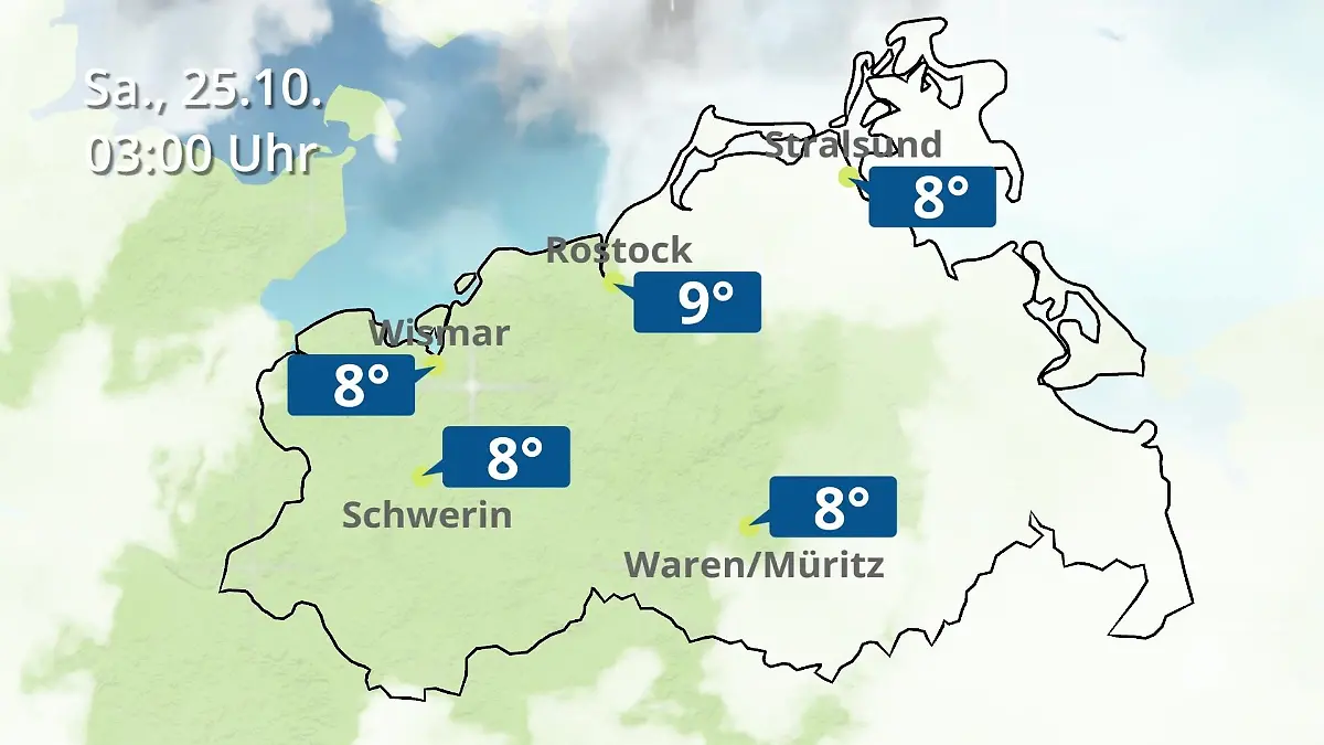 Mecklenburg-Vorpommern: Wie wird das Wetter? Regen- und Wolkenfilm für Rostock, Rügen und die Ostseeküste
