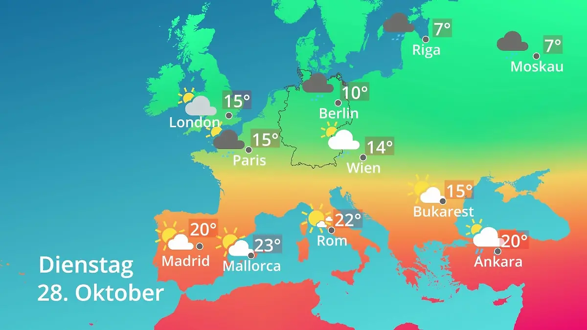 Europa: Wie wird das Wetter? Prognose: Temperaturen von Spanien bis zur Türkei