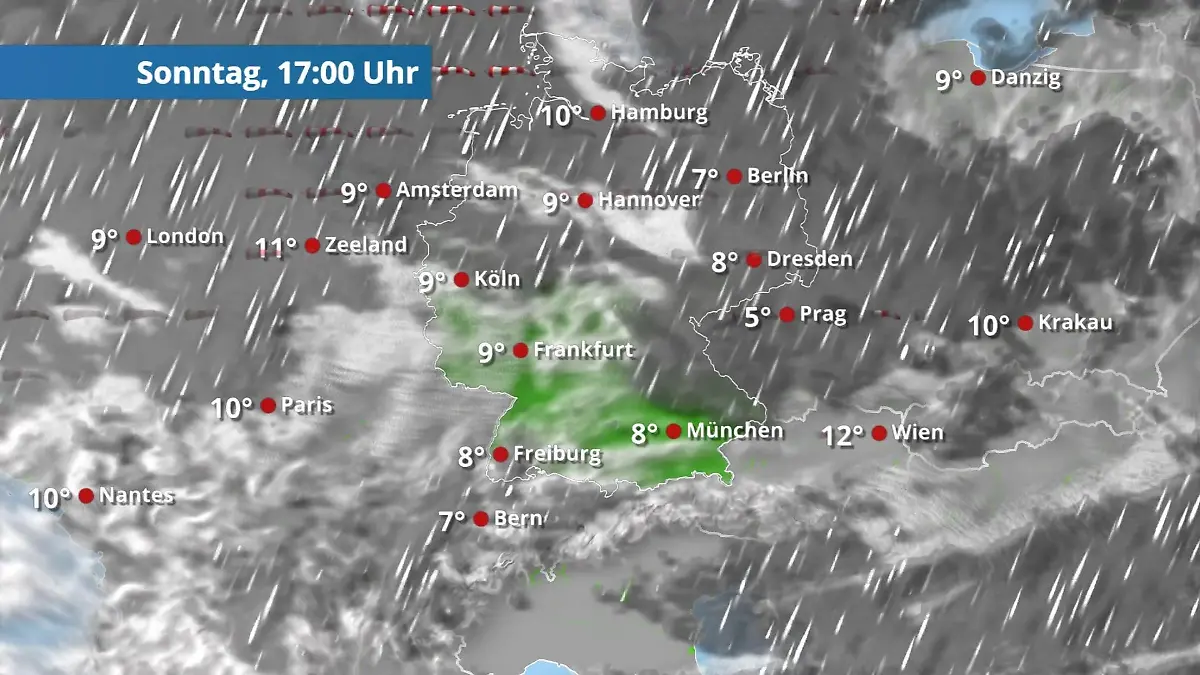 Prognose vom 26. Oktober Der Regen- und Wolkenfilm für 48 Stunden
