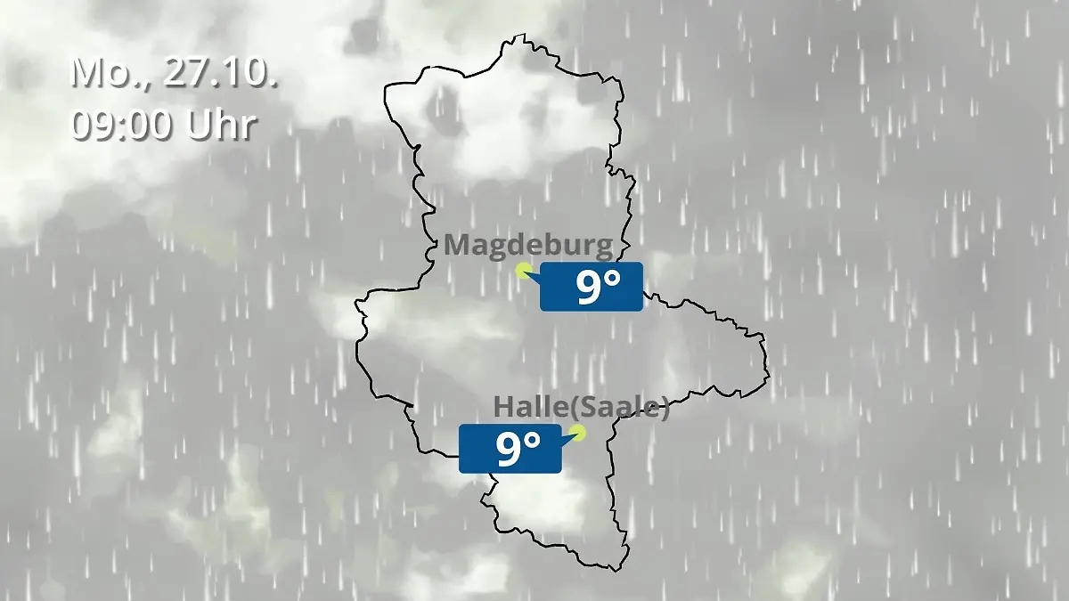 Sachsen-Anhalt: Wie wird das Wetter? Regen und Wolkenfilm für Halle und Magdeburg