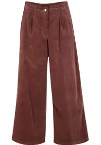 Weite Stretchcord-Culotte mit High-Waist-Bequembund, 7/8-Länge