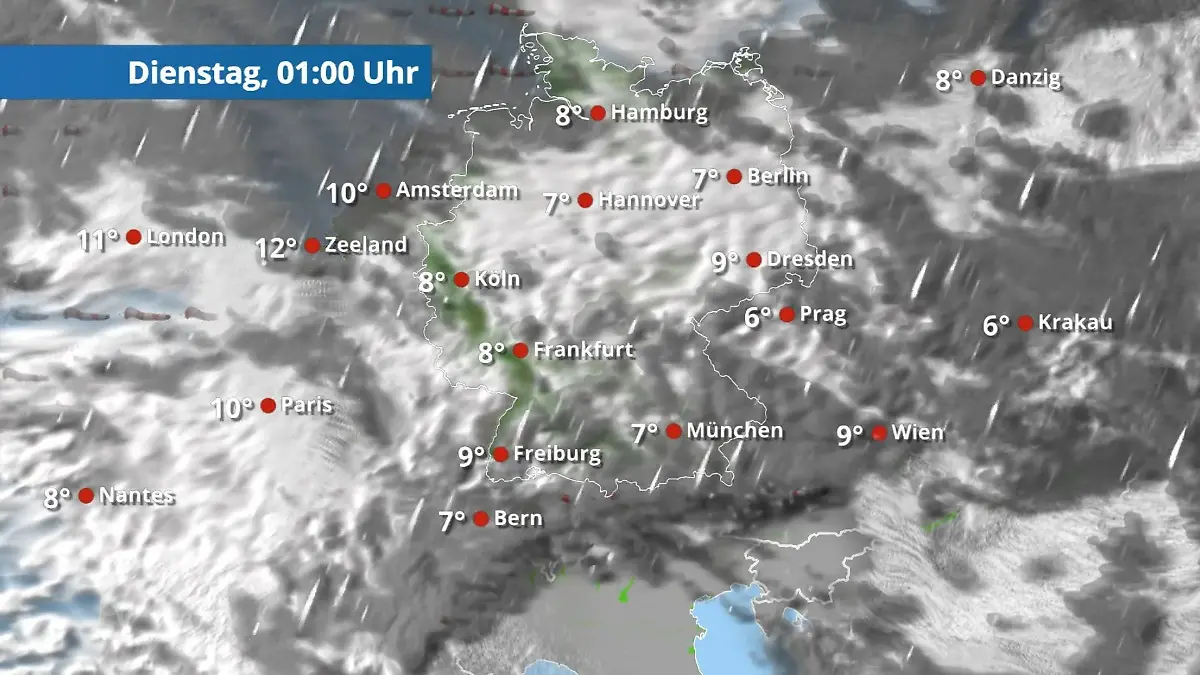 Regen, Schnee und Wolken: Herbst gibt uns die volle Breitseite Der Regen- und Wolkenfilm für 48 Stunden