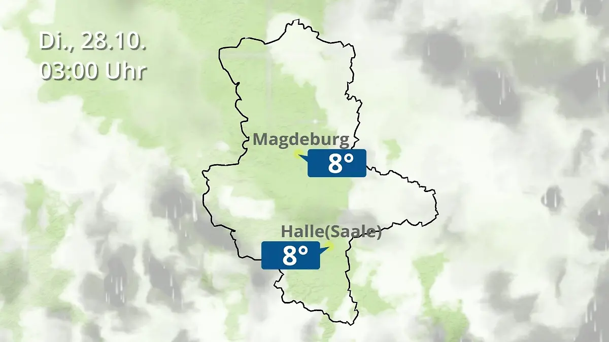 Sachsen-Anhalt: Wie wird das Wetter? Regen und Wolkenfilm für Halle und Magdeburg