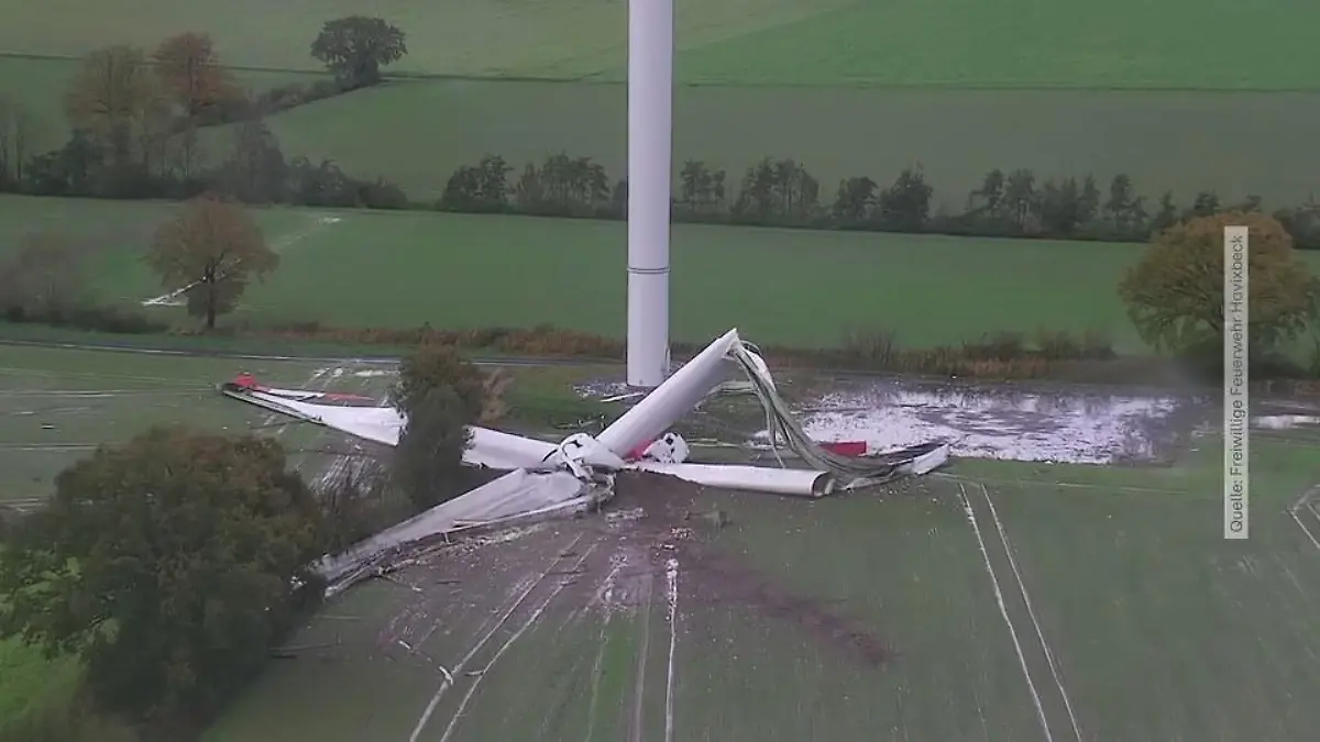 Windrad in Havixbeck stürzt ein Ursache noch unklar