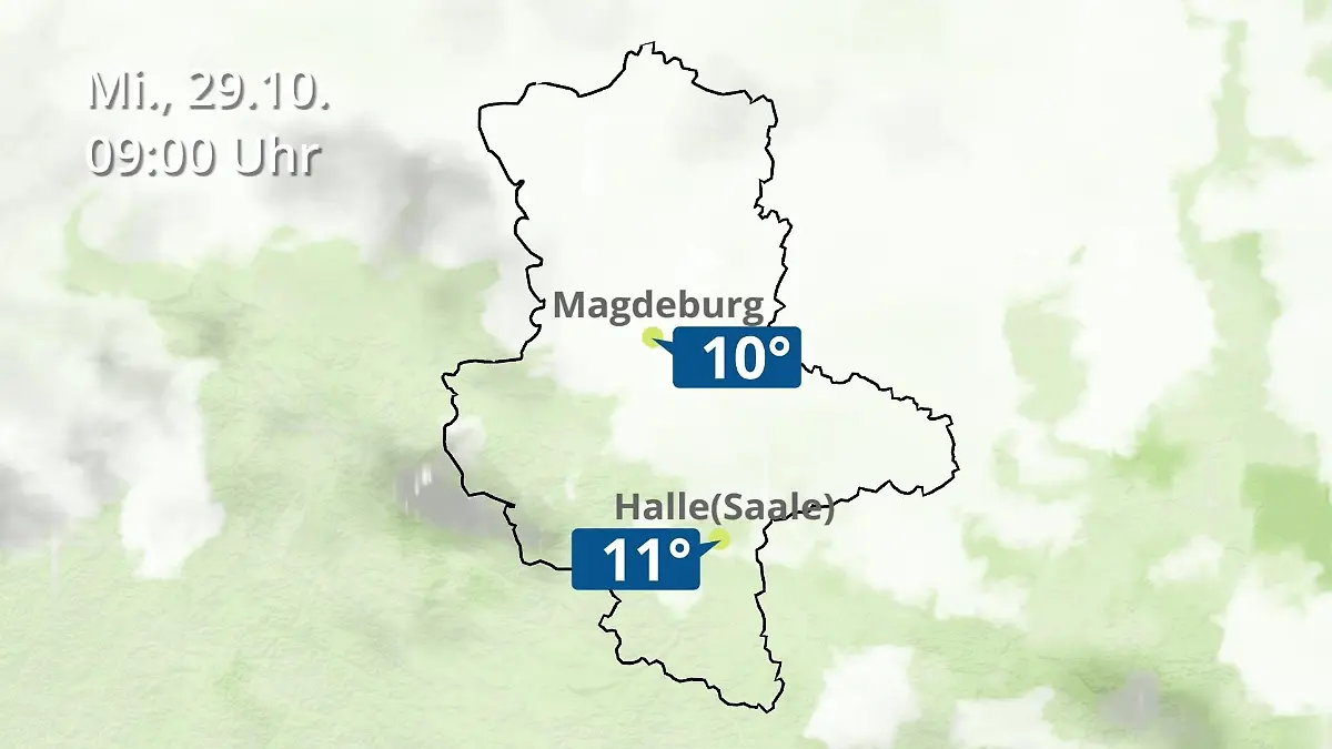 Sachsen-Anhalt: Wie wird das Wetter? Regen und Wolkenfilm für Halle und Magdeburg