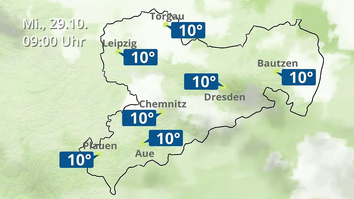 Sachsen: Wie wird das Wetter? Regen- und Wolkenfilm für Chemnitz, Dresden und Leipzig
