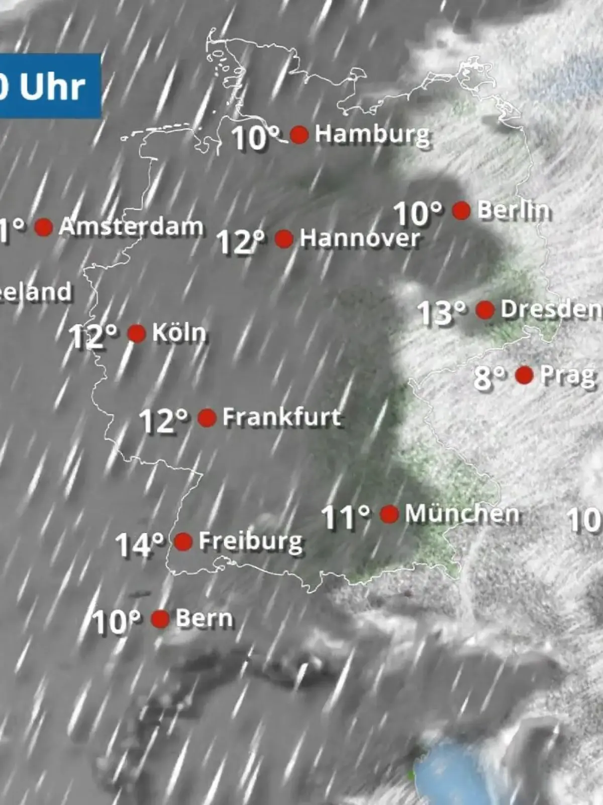 Bild zu: "Teils kräftiger Regen von West nach Ost"