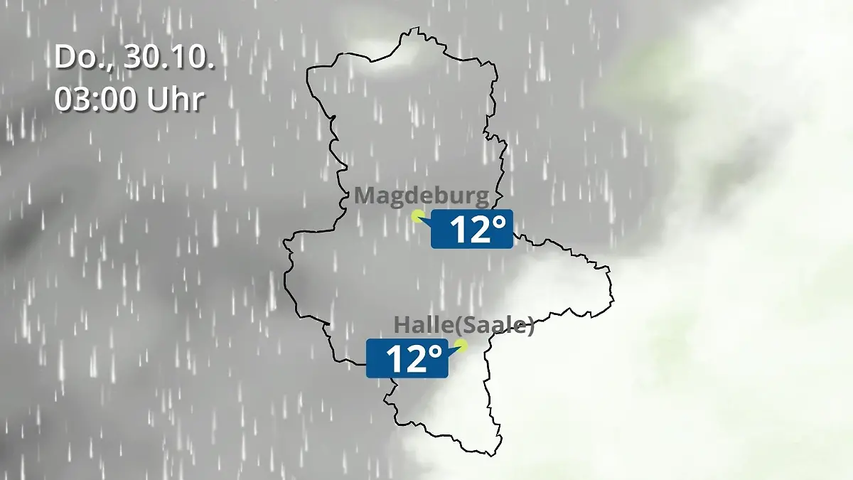 Sachsen-Anhalt: Wie wird das Wetter? Regen und Wolkenfilm für Halle und Magdeburg