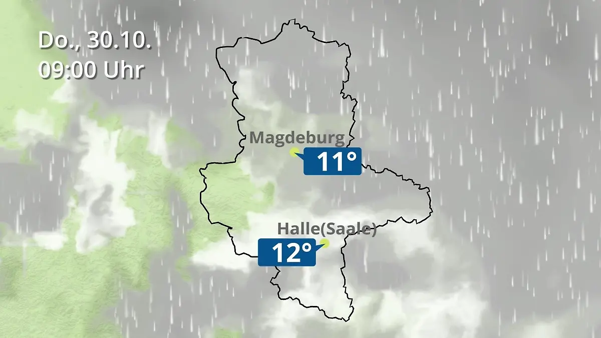 Sachsen-Anhalt: Wie wird das Wetter? Regen und Wolkenfilm für Halle und Magdeburg