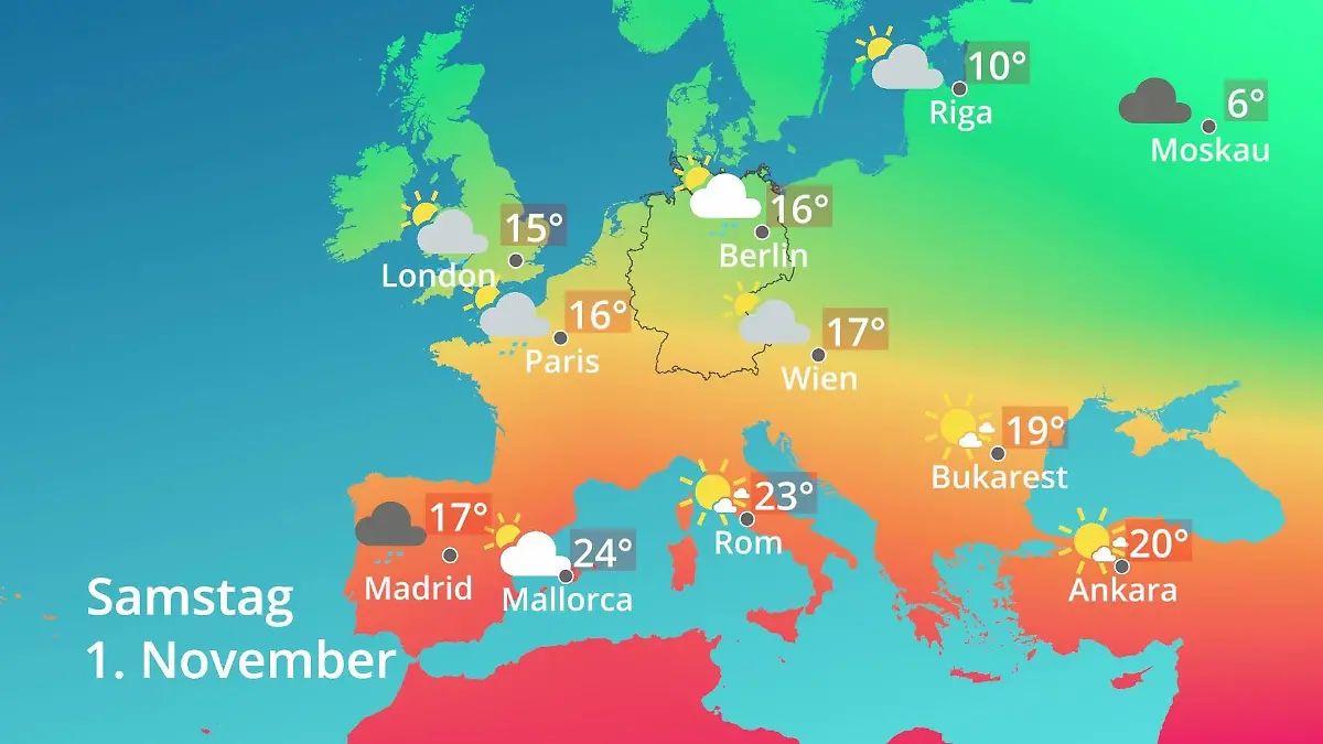 Europa: Wie wird das Wetter? Prognose: Temperaturen von Spanien bis zur Türkei