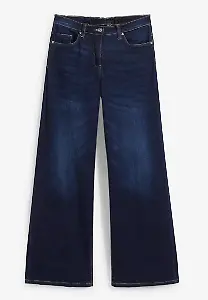 Wide-Leg-Jeans Mid Waist, Bequembund