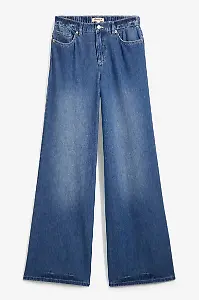 Wide-Leg-Jeans, High Waist, Bequembund