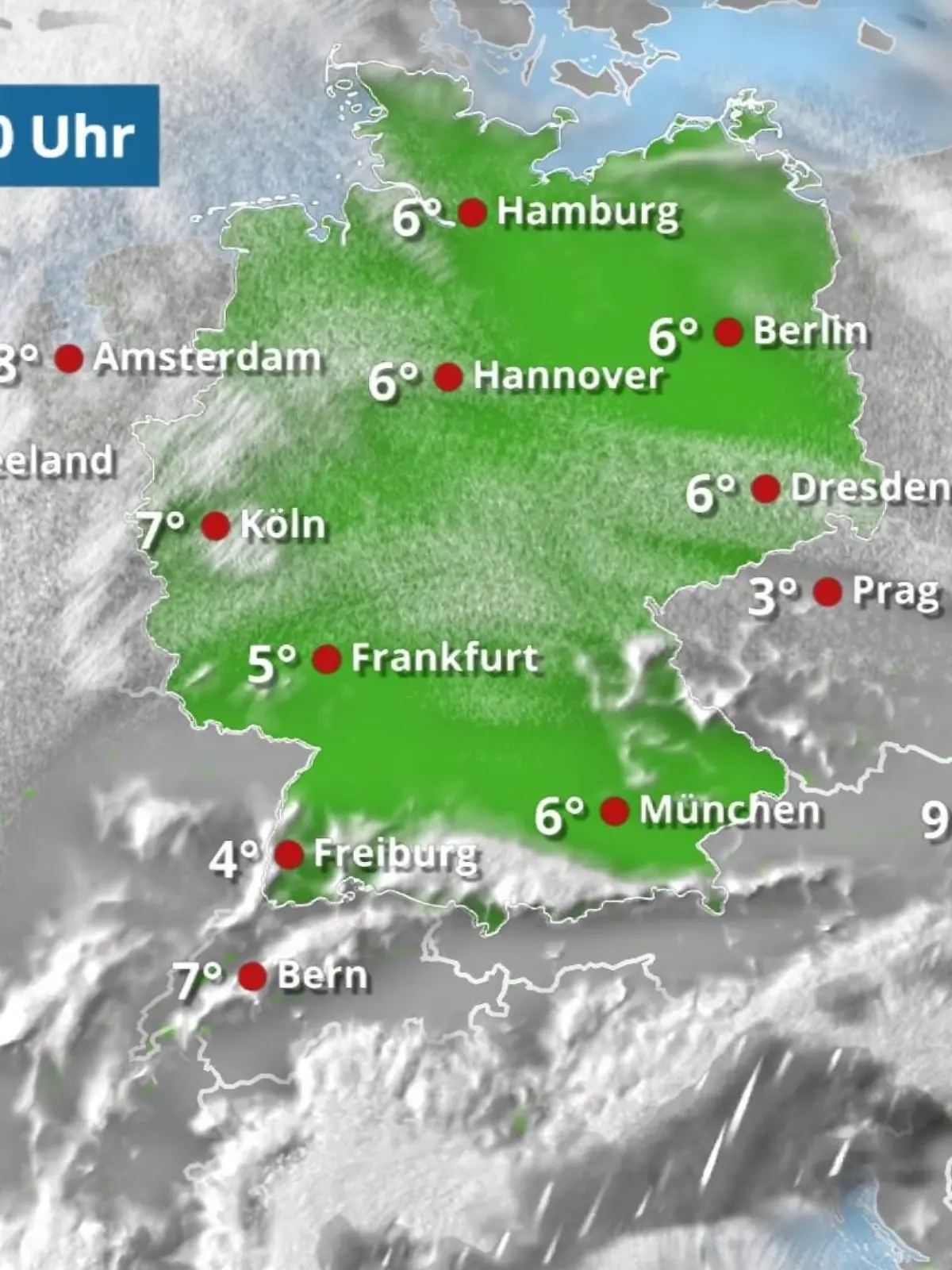 Bild zu: "Regenpause und teils klarer Himmel"