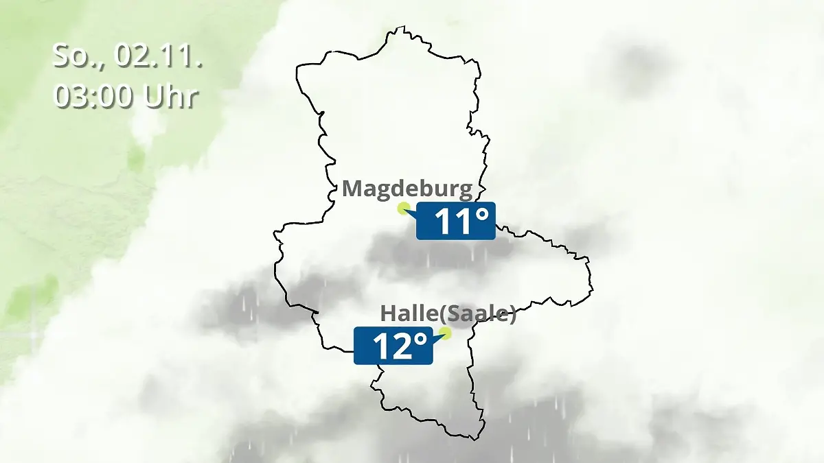 Sachsen-Anhalt: Wie wird das Wetter? Regen und Wolkenfilm für Halle und Magdeburg