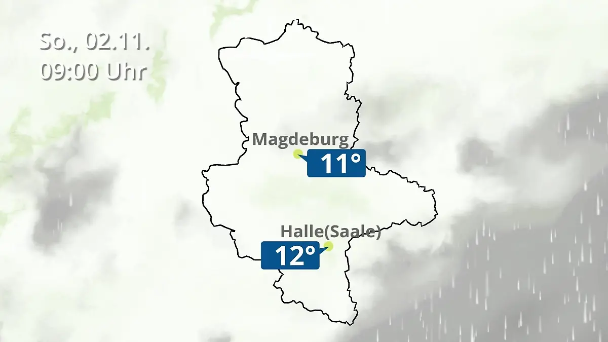 Sachsen-Anhalt: Wie wird das Wetter? Regen und Wolkenfilm für Halle und Magdeburg