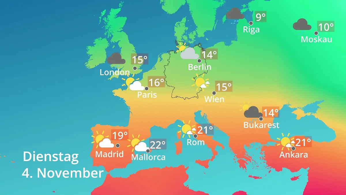 Europa: Wie wird das Wetter? Prognose: Temperaturen von Spanien bis zur Türkei
