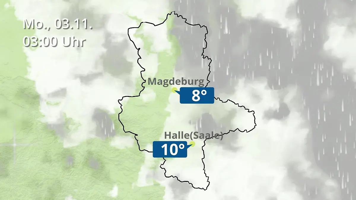 Sachsen-Anhalt: Wie wird das Wetter? Regen und Wolkenfilm für Halle und Magdeburg