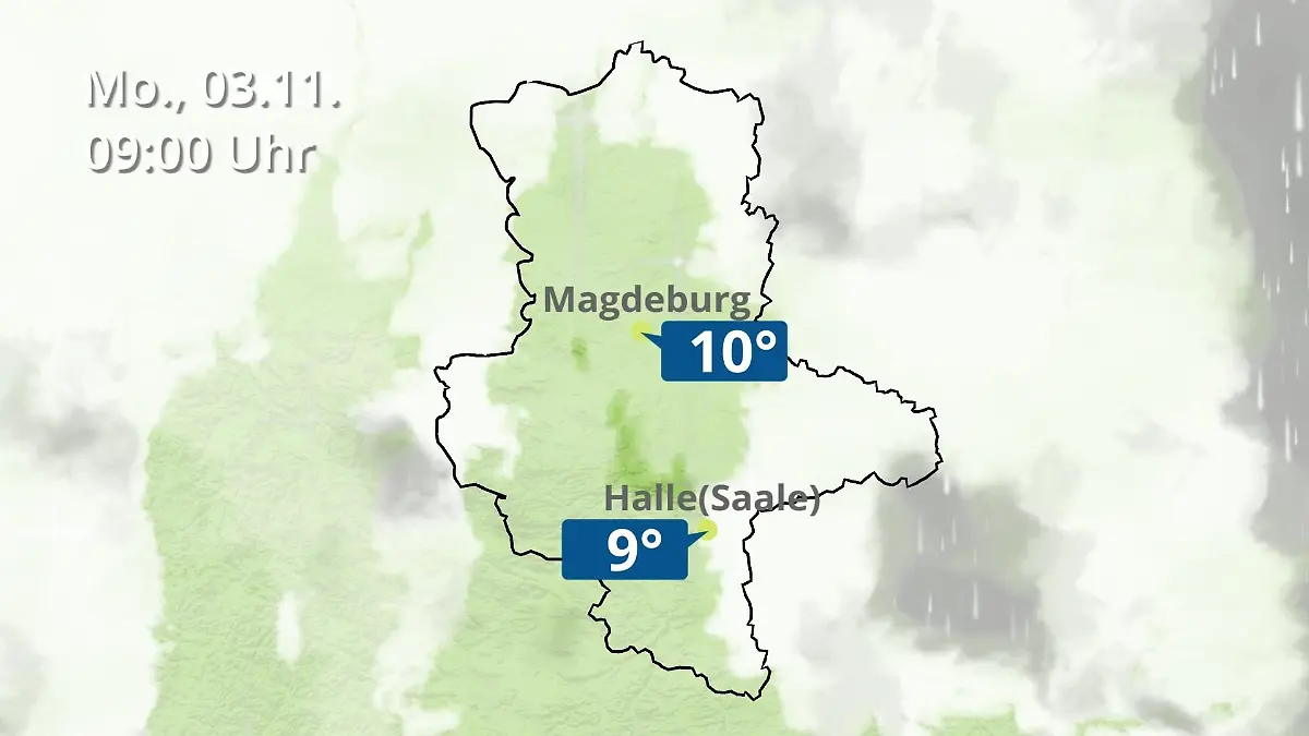 Sachsen-Anhalt: Wie wird das Wetter? Regen und Wolkenfilm für Halle und Magdeburg