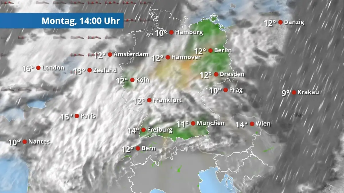 Prognose vom 3. November Der Regen- und Wolkenfilm für 48 Stunden