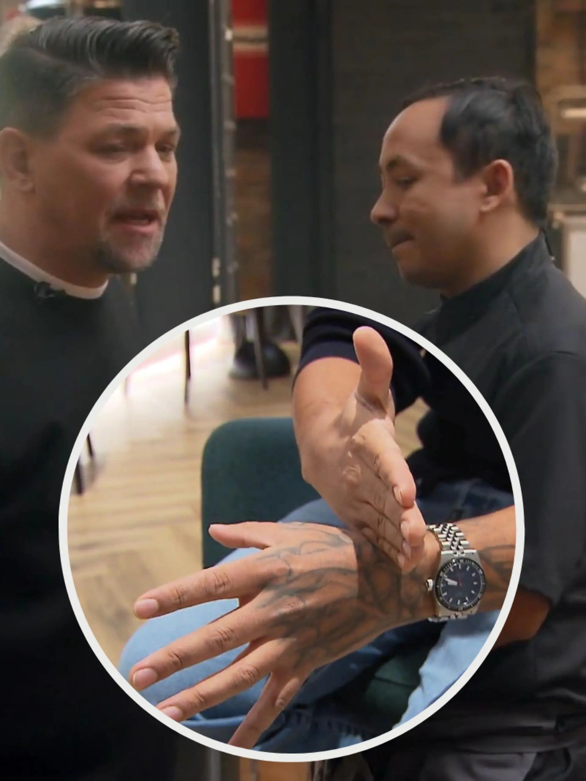 Tim Mälzer und Kandidat Sunil Prajapati 