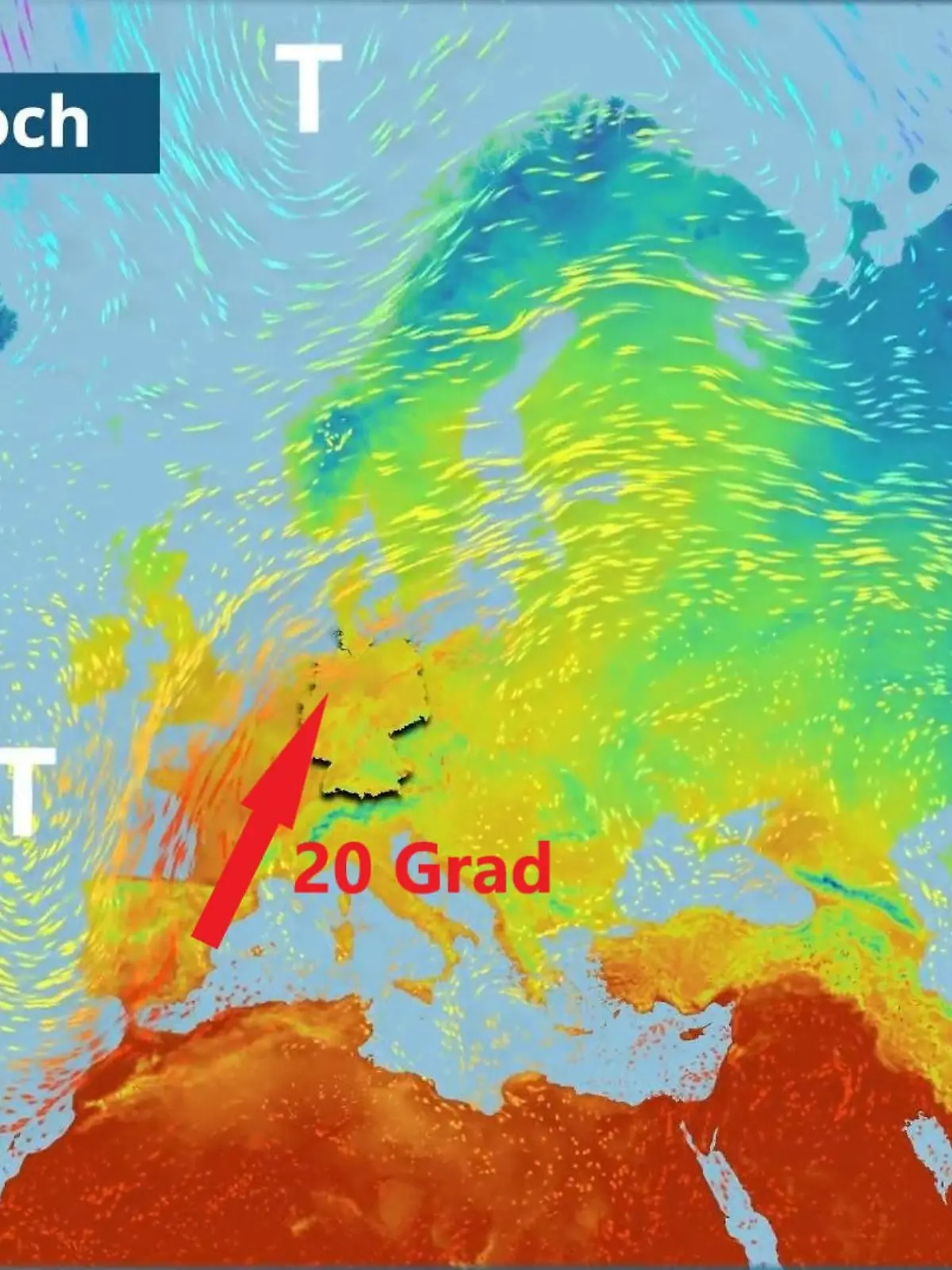 Bild zu: "Hier schwappt die 20-Grad-Wärme nach Deutschland"