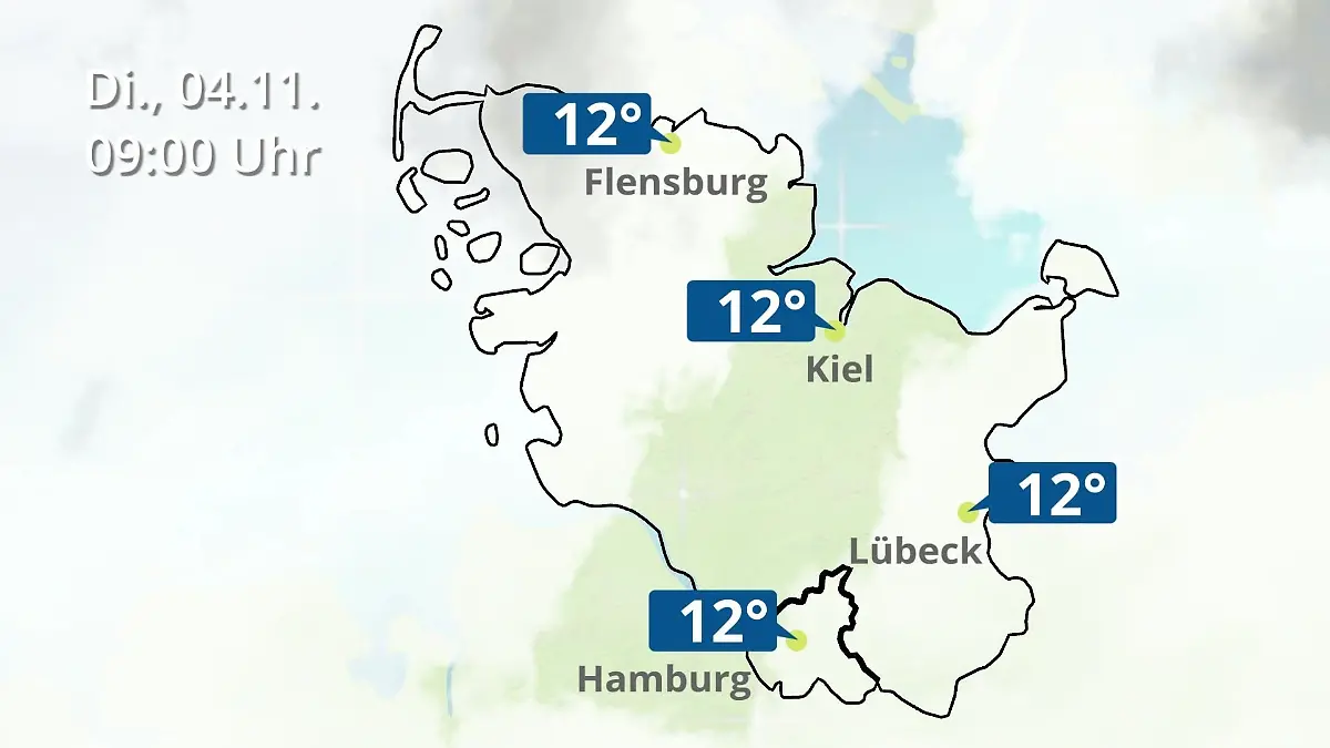 Hamburg, Schleswig-Holstein: Wie wird das Wetter? Regen- und Wolkenfilm für die Nordsee- und Ostseeküste