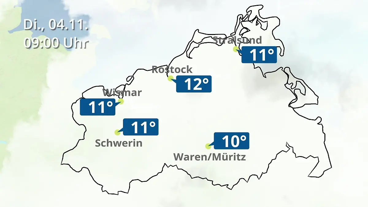 Mecklenburg-Vorpommern: Wie wird das Wetter? Regen- und Wolkenfilm für Rostock, Rügen und die Ostseeküste
